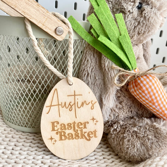 Wooden Easter Basket tag