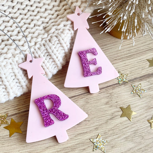 Pink tree initial decoration