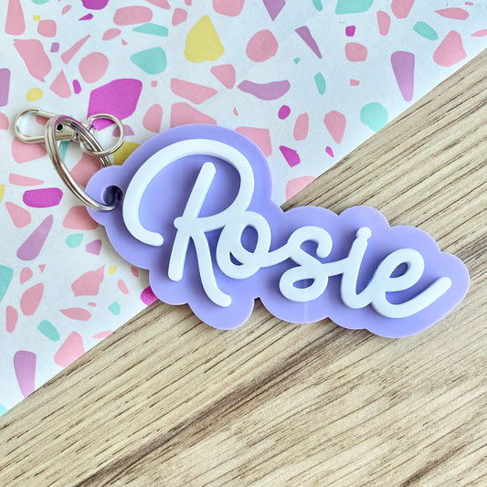 Double layer name tag - curly