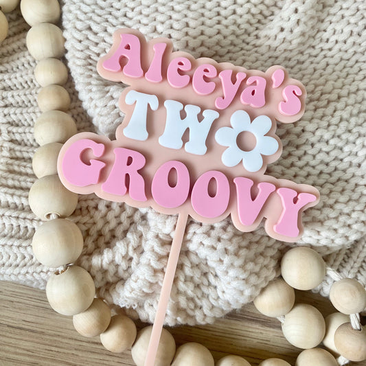 Two groovy cake topper