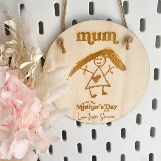 Child's drawing plaque