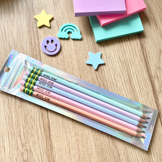 Engraved pastel pencils