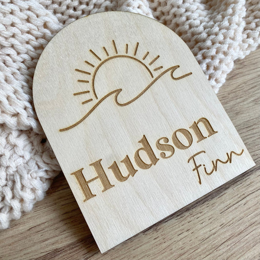 Sunset waves name plaque
