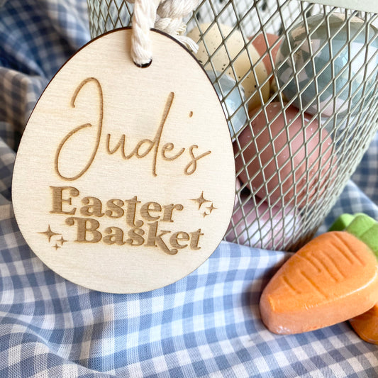 Wooden Easter Basket tag
