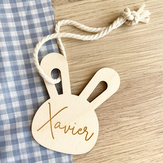Personalised Wooden Bunny Tag