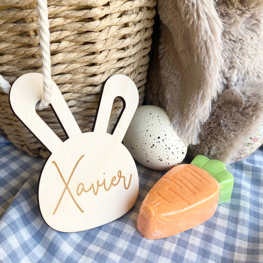 Personalised Wooden Bunny Tag