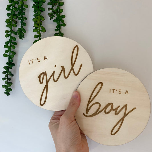 It’s a girl wooden disc